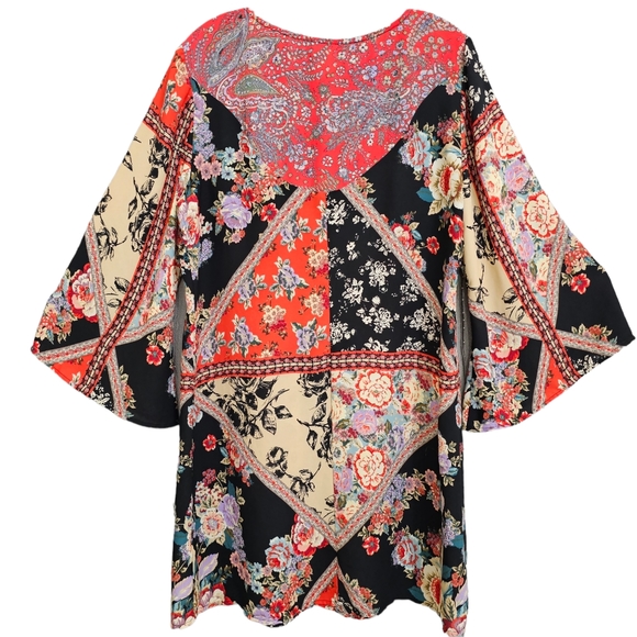 Nwot Anthropologie Fig and Flower Boho Split Bell Longsleeve Blk - Picture 4 of 17